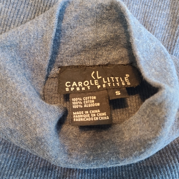 (587) Carole Little Sports Petites Woman's Long Sleeve Turtleneck, Size: S Blue - Picture 6 of 14